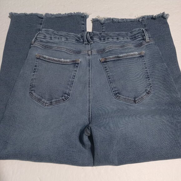 Good American Women's High Rise Good Waist Palazoo Crop Raw Hem Jeans 14 - Picture 3 of 7